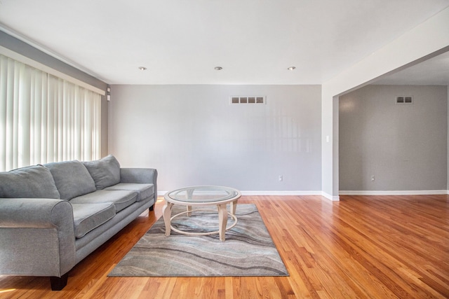 living room featuring hardwood / wood-style floors