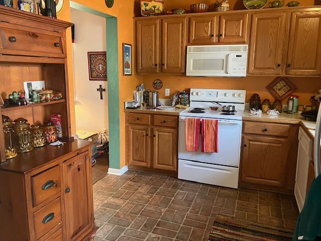 kitchen with white appliances