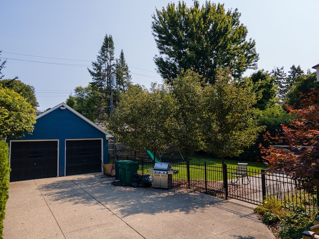 view of garage