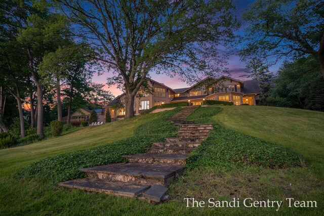 18635 N Fruitport Rd, Spring Lake, MI 49456 - view of green lawn with stairway