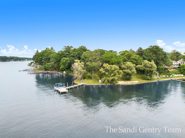 water view with a boat dock