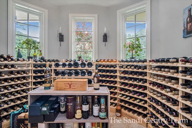 wine cellar with plenty of natural light