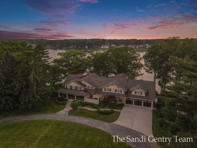 18635 N Fruitport Rd, Spring Lake, MI 49456 - aerial view at dusk of a water view