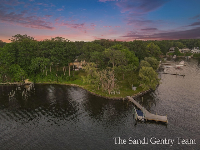 water view with a boat dock