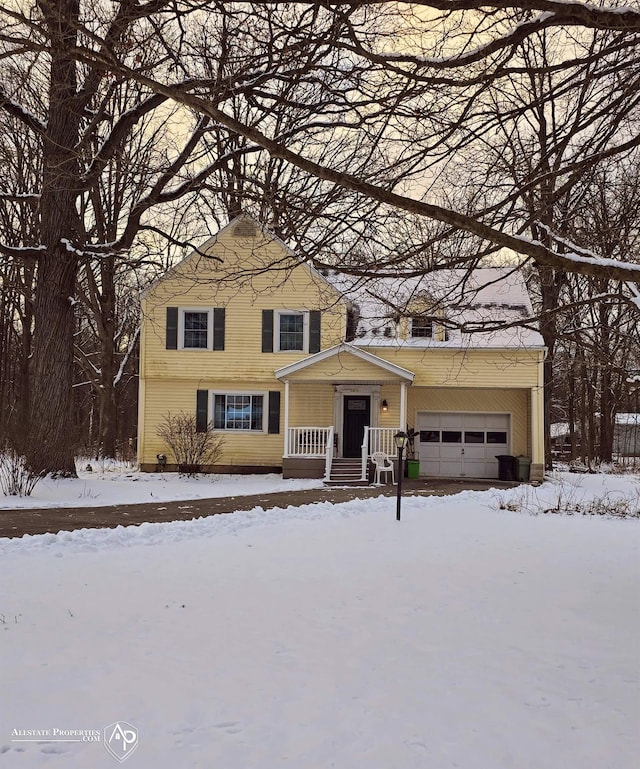 view of front of house with a garage