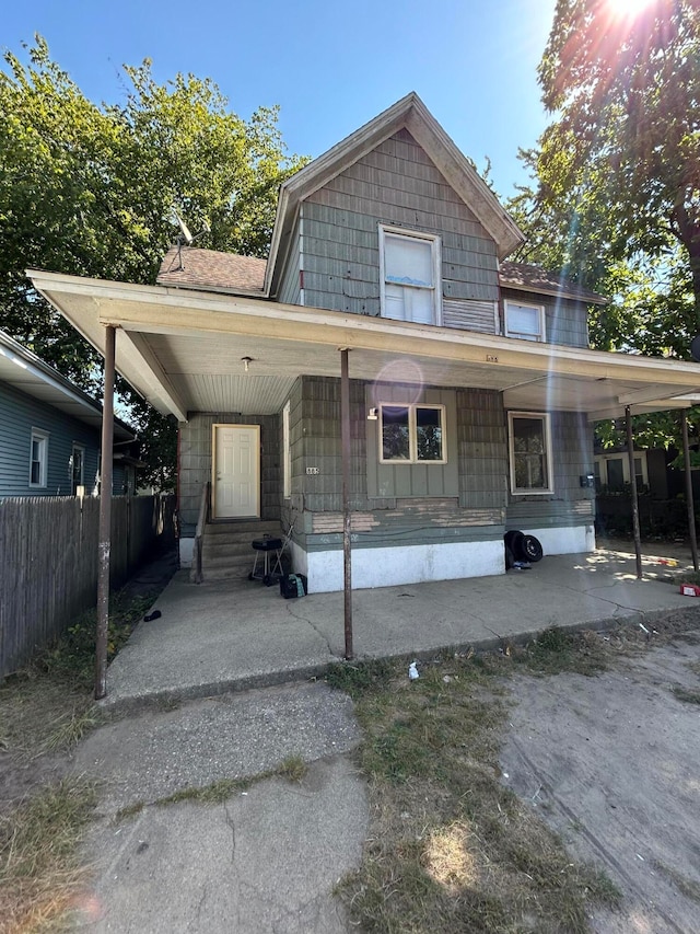 view of front of home with a porch