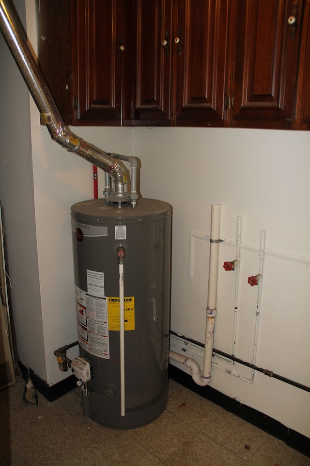 utility room with water heater