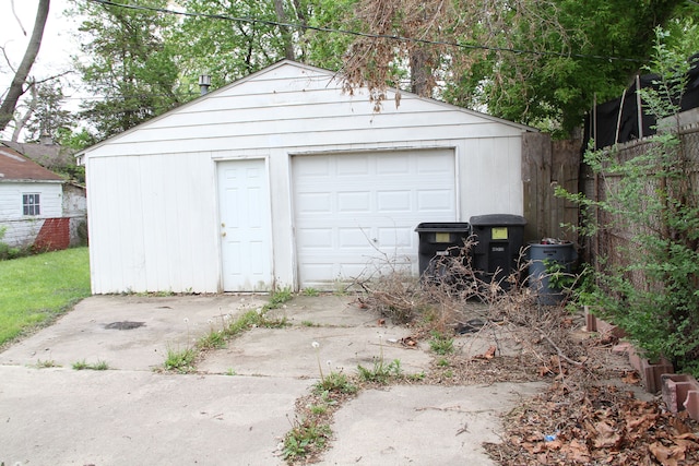 view of garage