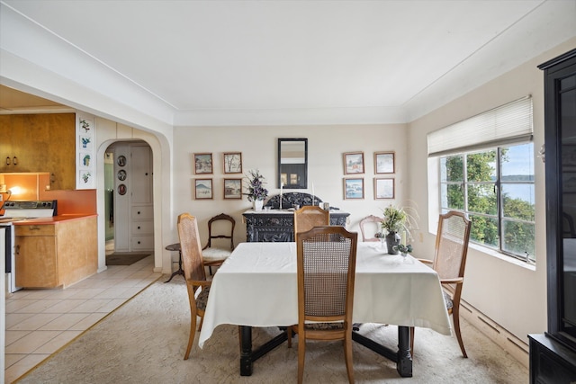 view of tiled dining area