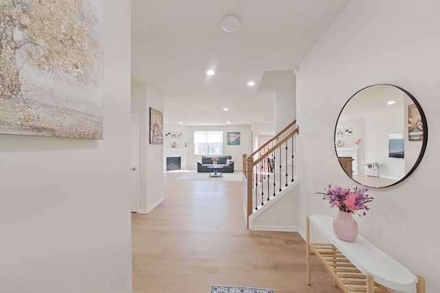 hallway featuring light hardwood / wood-style floors