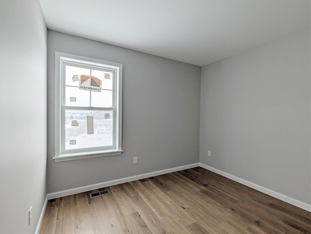 empty room featuring wood-type flooring