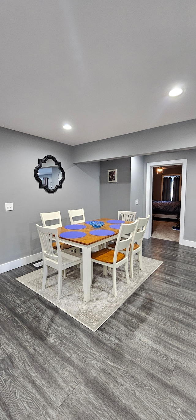 dining room featuring dark wood-type flooring