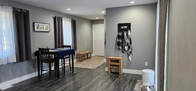 interior space featuring dark hardwood / wood-style flooring