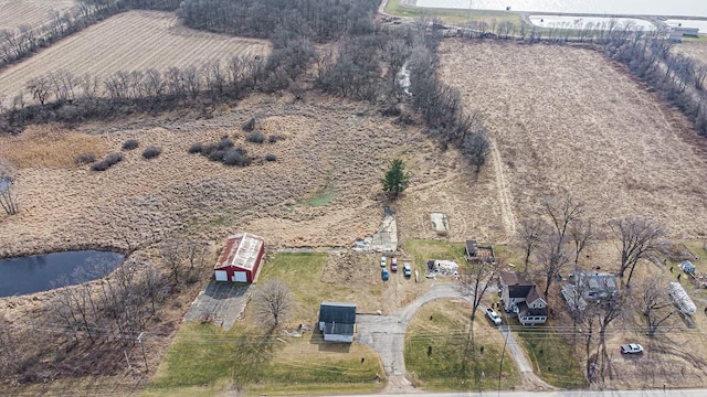 aerial view with a rural view