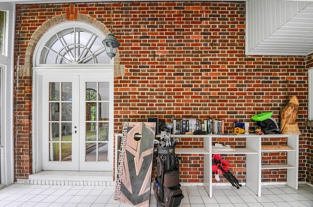 view of patio featuring french doors