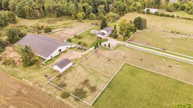 bird's eye view featuring a rural view