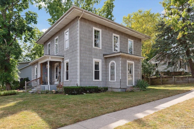 view of front of house with a front yard