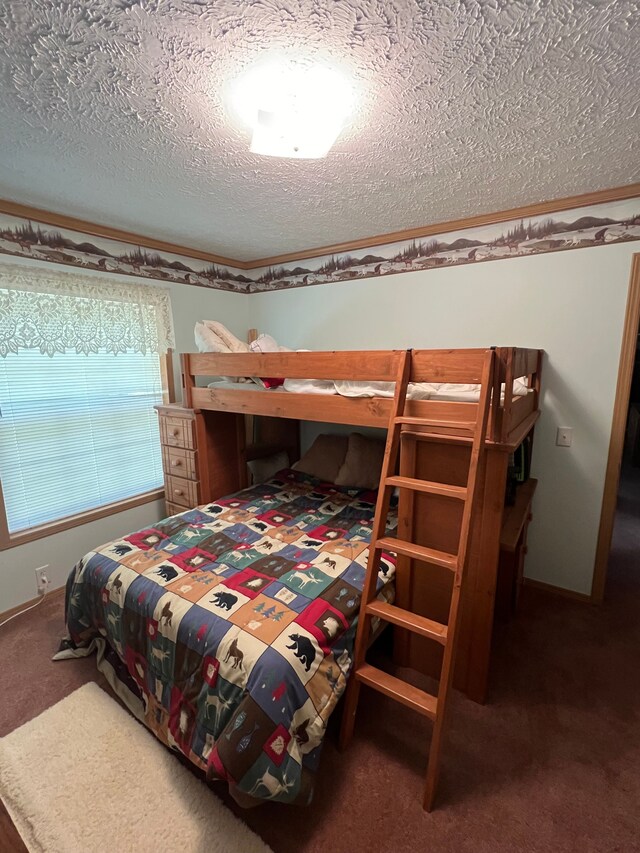 9996 N Chippewa Rd, Coleman, MI 48618 - carpeted bedroom featuring a textured ceiling