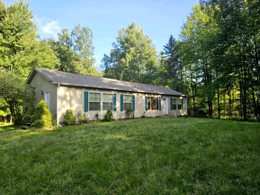 ranch-style house featuring a front lawn