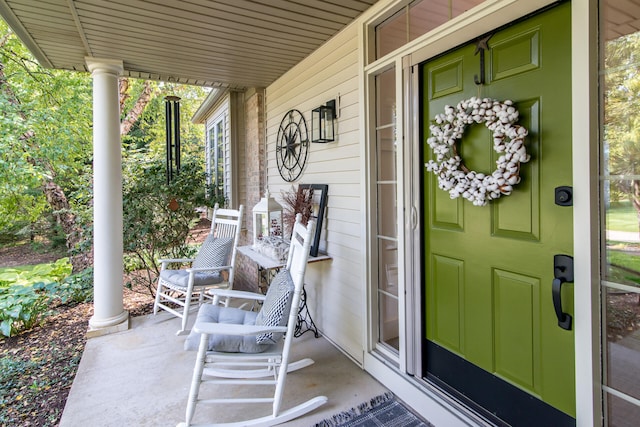 property entrance with a porch