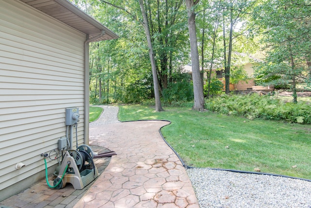 view of yard featuring a patio area