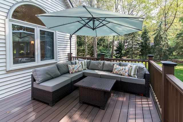 deck featuring an outdoor hangout area