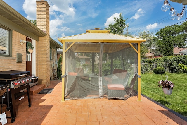 view of patio / terrace with a gazebo