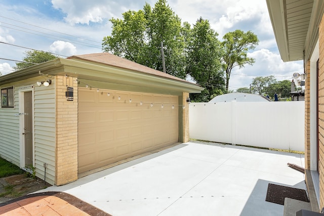 view of garage