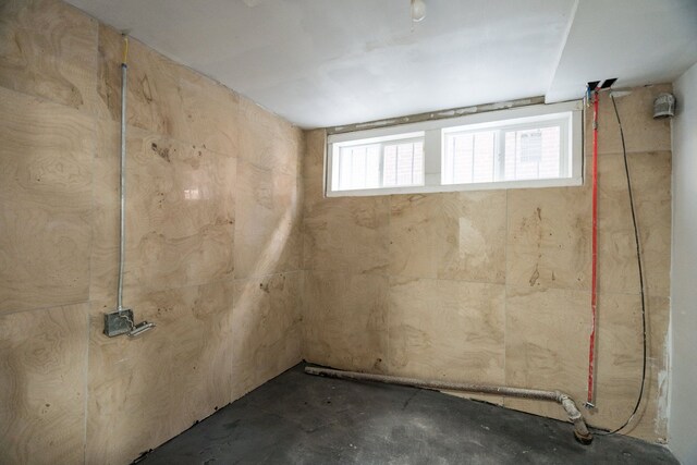 basement featuring plenty of natural light