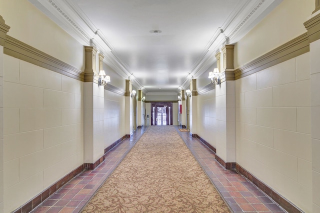 hall with crown molding