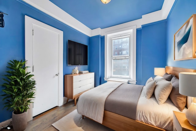 bedroom featuring hardwood / wood-style flooring