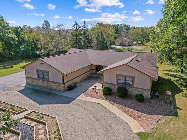 view of single story home