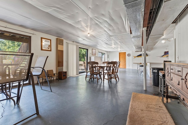 dining space with a healthy amount of sunlight