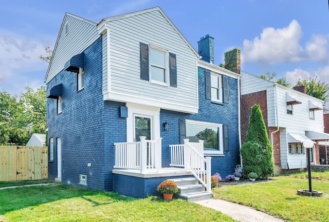 view of front of house with a front yard