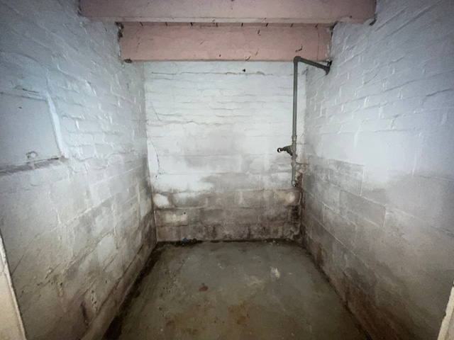unfinished below grade area with concrete block wall