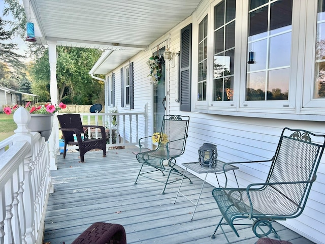 deck with covered porch