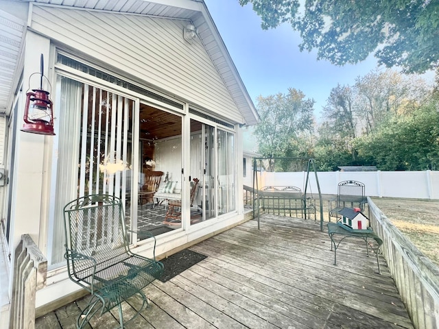 view of wooden deck