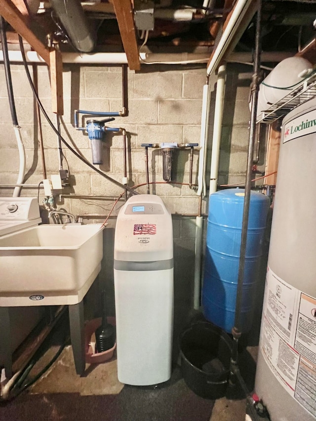 utilities with sink and water heater