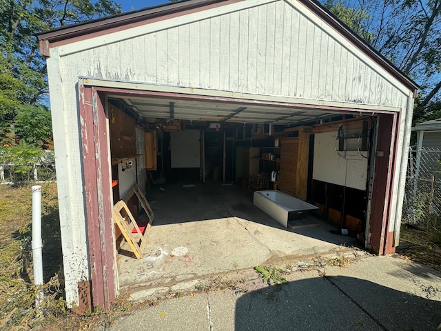 view of garage