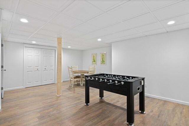 5721 Broomhead Rd, Williamsburg, MI 49690 - playroom with recessed lighting, wood finished floors, and baseboards