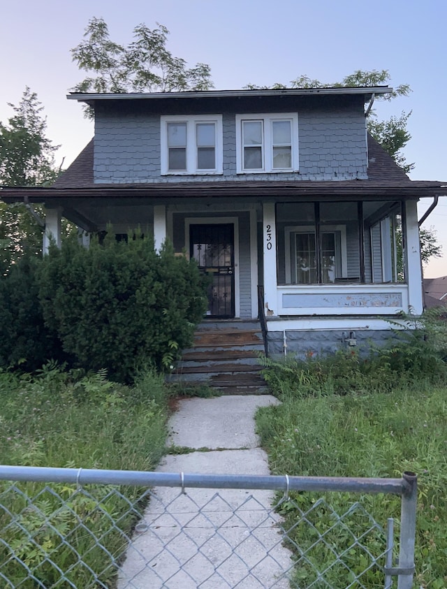 view of front of property with covered porch