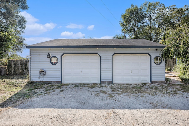 view of garage