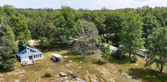 3376 Swihart Rd, Brethren, MI 49619 - view from above of property with a heavily wooded area