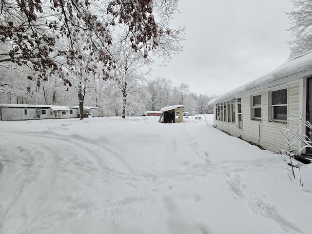 view of snowy yard