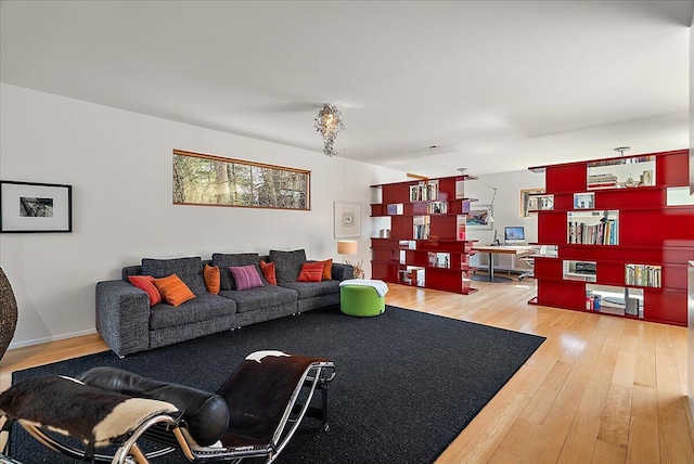 living area featuring wood-type flooring