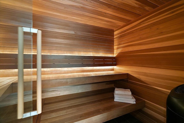 view of sauna