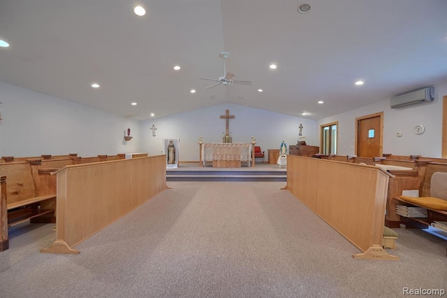 interior space featuring ceiling fan