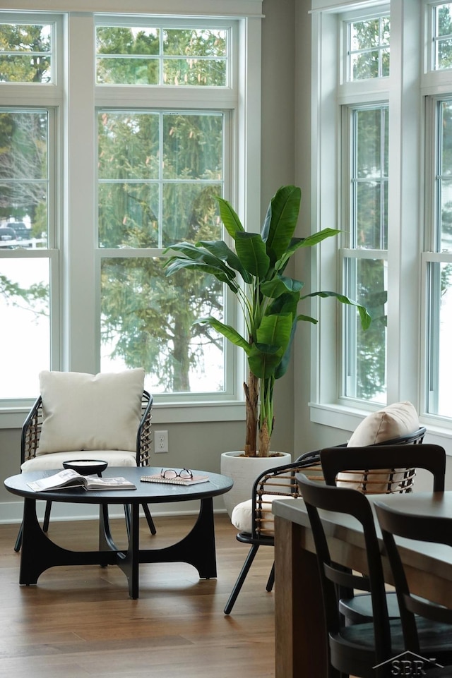 sunroom with plenty of natural light