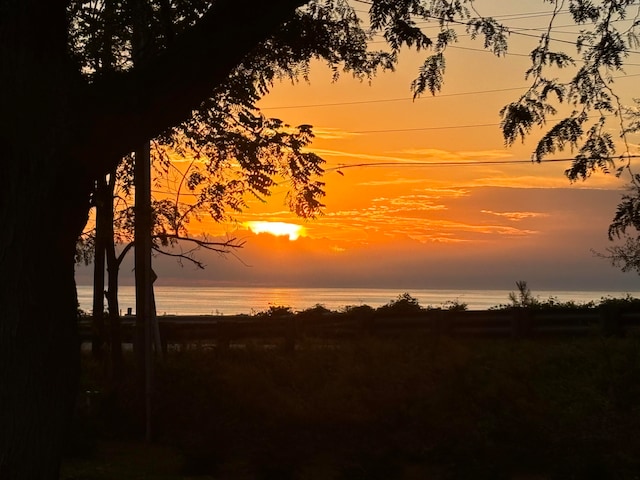 nature at dusk with a water view