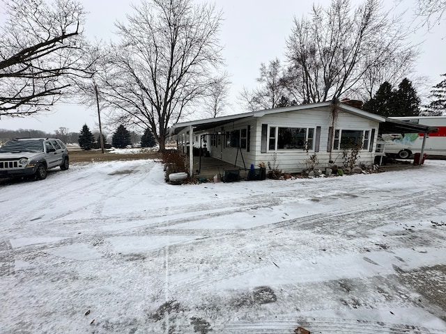 view of snowy exterior